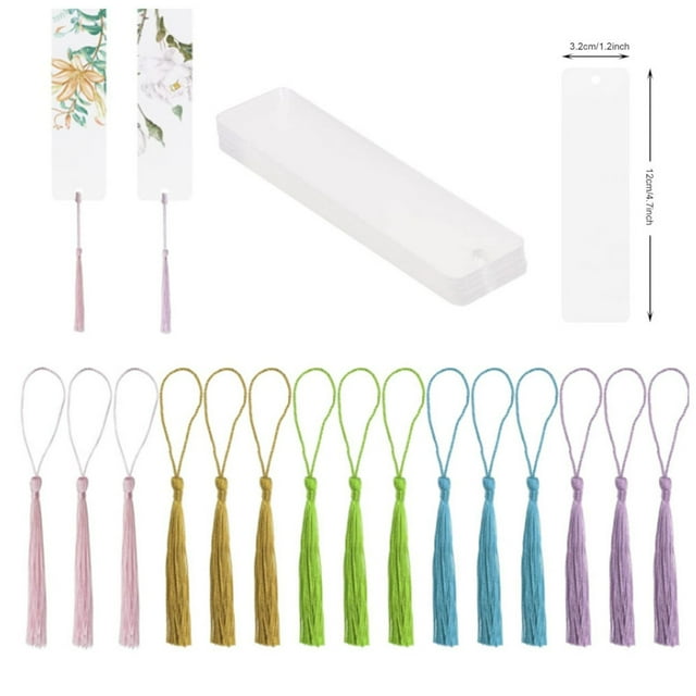 Injueey Paquete de 15 marcapáginas hogar escuela oficina dormitorio revistas libro marca colgantes con borlas coleccionables manualidades de decoración Artesanía tipo 5 Injueey HA074003-05