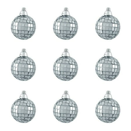 Painting Glass Ball Ornaments - 9ct Silver Splendor Mirrored Glass Disco Ball Christmas Ornaments 1.5