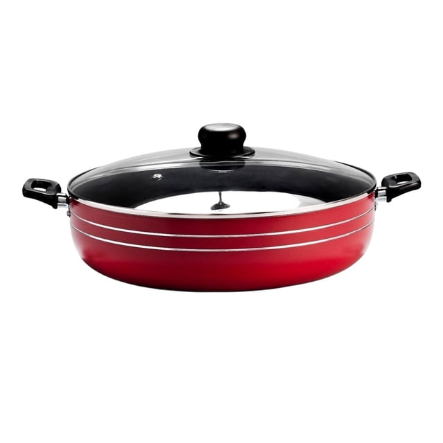 Arrocera Roja Lamex De 34 Cm Con Antiadherente Lamex Diseño Elegante