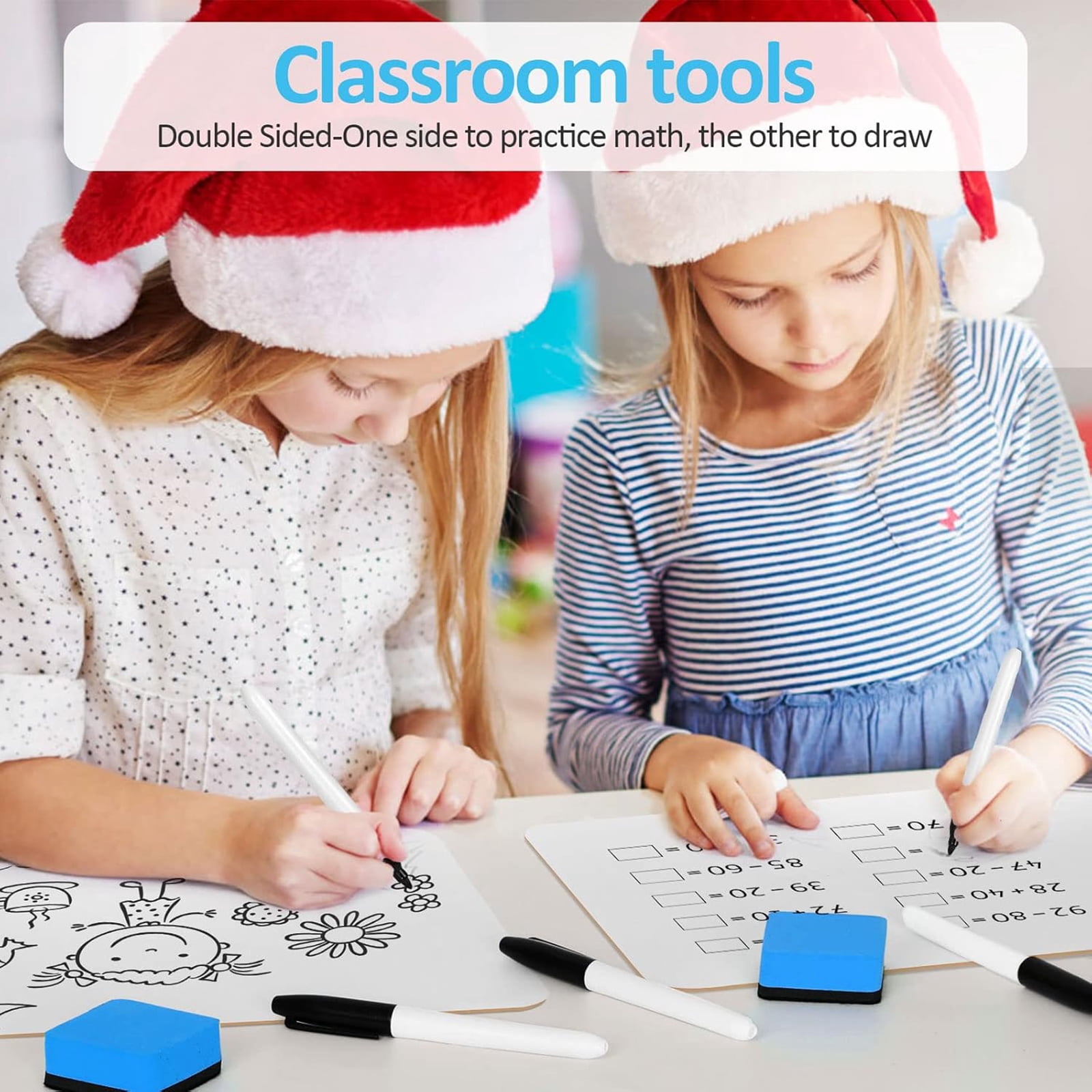 Dry Erase Board,Small White Board Small Dry Erase Board 10 Double-Sided 12.5×9-Inch Whiteboards With 10 Erasers And 10 Markers