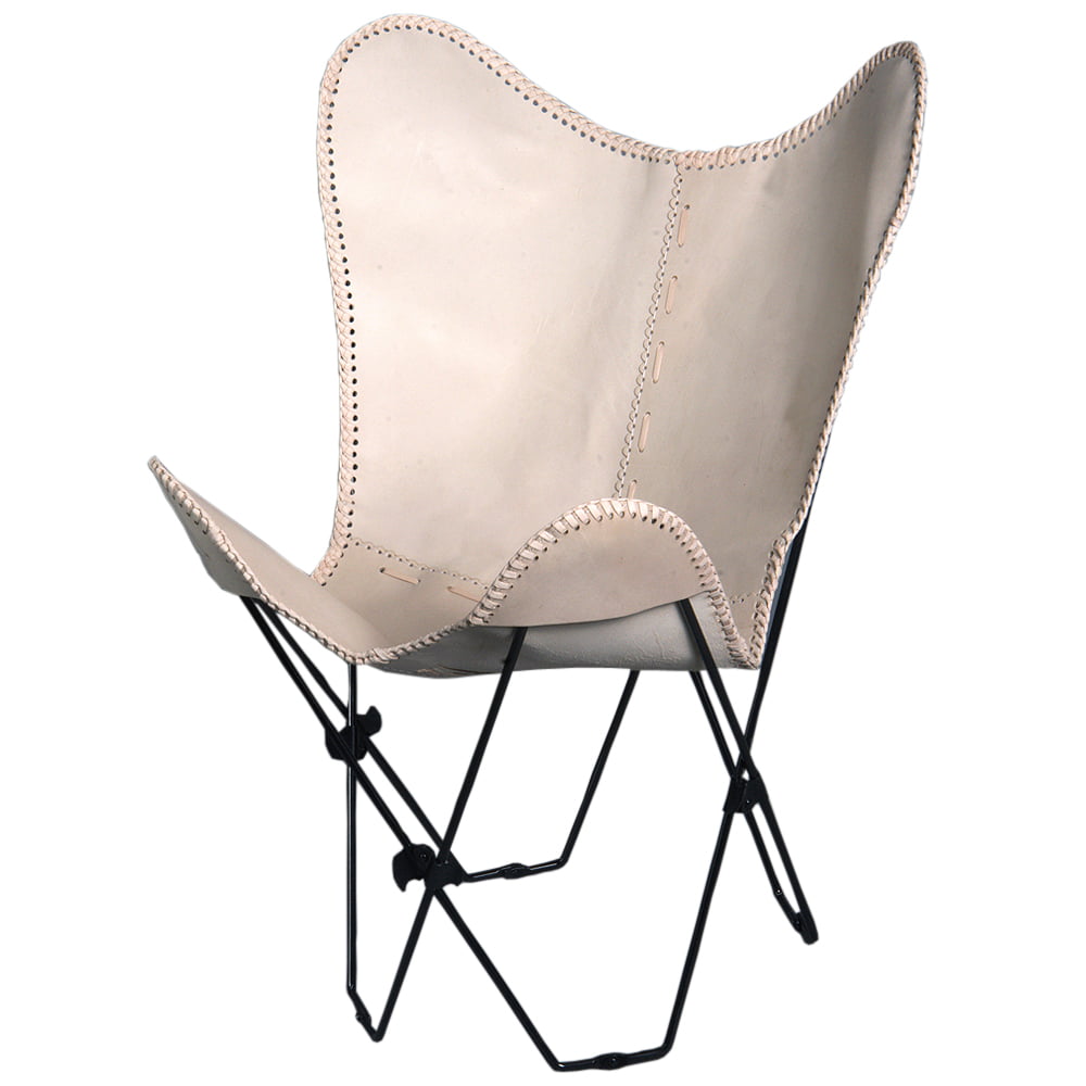 COMFYTACK CB166-F Genuine Leather Butterfly Chair Folding Lounge Modern Sling Accent SEAT