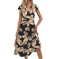 thumbnail image 2 of Fantaslook Summer Dresses for Women Ruffle Sleeve V Neck Midi Dresses Fashion Casual Flowy Vacation Sundress, 2 of 8