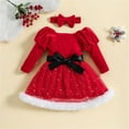 thumbnail image 4 of FDDMis Blue Christmas Dress Girls Long Sleeve Wedding Guest Dress Flower Girl Dresses 6-12 Month Girl Clothes Toddler Boy Outfit Christmas Outfit, Red 18-24 Months, 4 of 6