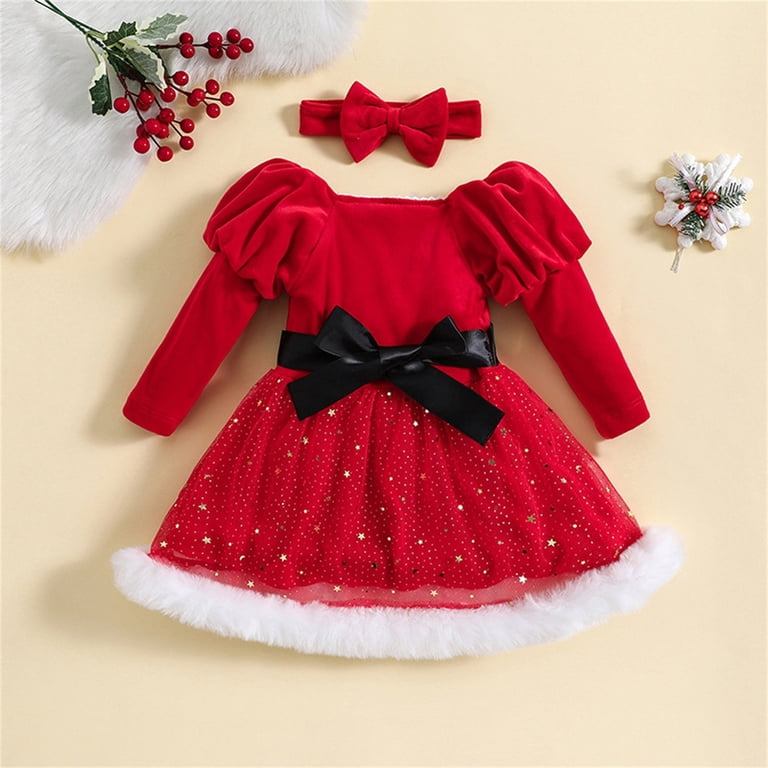 12 month christmas dress HIPYLO Long Dresses for Girls Christmas Months Girl a Line Mini Dress Girls Dress Up Clothes Size 4-6 Family Picture Outfits 3 Baby Girl Clothes 1st Christmas Baby ease Twinning is winning