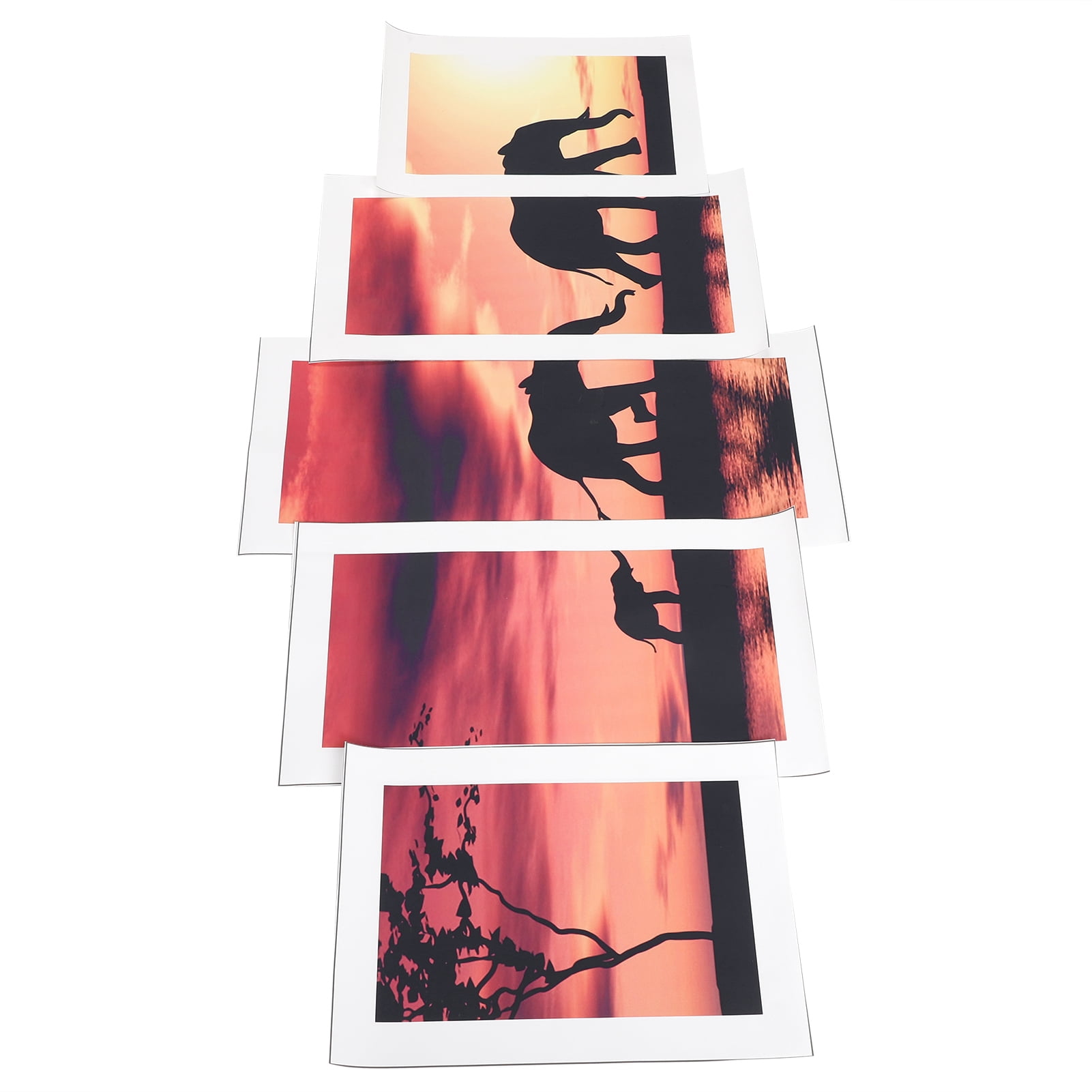 Frameless Painting Art Artwork Animal 5Pcs Decorative Painting Pictures Landscape Painting Core Without Frame