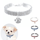 thumbnail image 4 of Collar para mascotas con diamantes, elástico ajustable con diamantes de cristal Colgante de garra en forma de corazón, 4 of 5