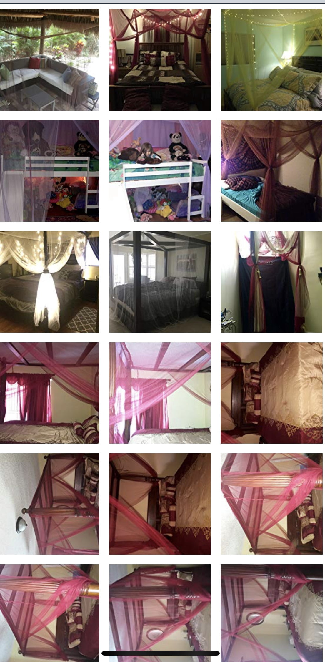 OctoRose Four Post Mosquito Net for Bed Canopy-Fits All Beds Queen, King, California King Beds-Indoor & Outdoor Use-Great for Hammock Mosquito Net and Daybed Canopy Bed Curtains-76"x86"x96"-Brown
