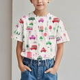 thumbnail image 2 of COM1950s Robe à Manches Courtes, Chemise Tendance pour Enfant T-Shirt Imprimé Col Rond Confortable Ample T-Shirt Blouse à Manches Courtes Hauts Décontractés, 2 of 9