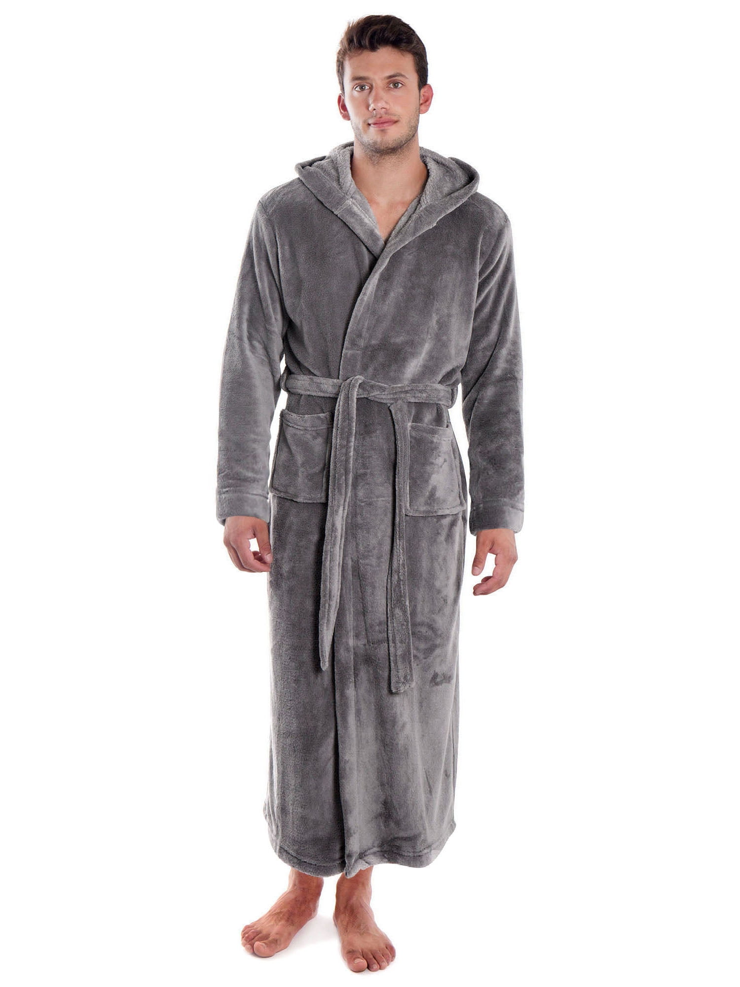 Womens Robe Soft Hooded Bath Robes,Grey,L-XL Men/XL-2XL Women - Walmart.com