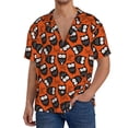 thumbnail image 1 of Fotbe Owls And Boo Camisa Estampada de Manga Corta para Hombre, Casual de Verano, Estilo Playero, Sin Arrugas-Small, 1 of 5