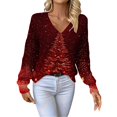 thumbnail image 2 of Chandails d'Automne Grande Taille pour Femmes Chandails de Noël pour Femmes 2025 Col Rond Vacances d'Hiver Mignons Pulls Rouge Melon D\'eau TG, 2 of 7