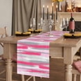 thumbnail image 2 of Table Runners 120 Inches Long Dress Scarves, Pink Gray Stripes Farmhouse Coffee/Dining/Kitchen Table Runner for Living Room, Watercolor Modern Abstract Minimalist 13x120 Inch, 2 of 9