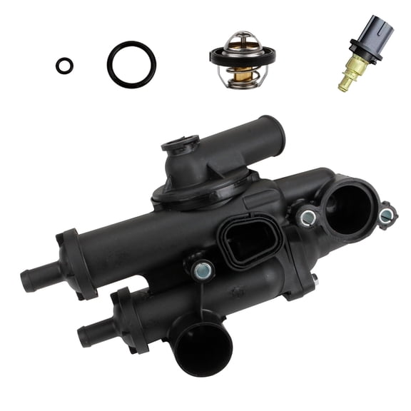 MITZONE Coolant Thermostat Housing Assy Compatible with 08-20 Dodge Journey Avenger Caliber 08-14 Chrysler 200 Sebring 07-17 Jeep Compass Patriot 2.4L