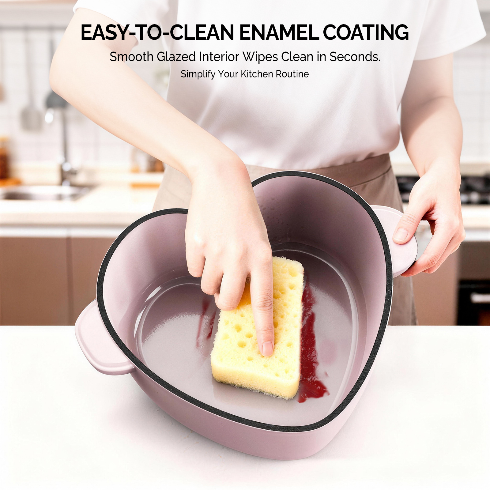 4qt Heart-Shaped Cooking Pot, 24cm Inner Diameter