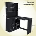 thumbnail image 4 of Montary Corner L-Shaped Computer Desk with Glass Display Cabinets & Built-in LED Lights - Office Desk with USB Charging Ports, Keyboard Tray,Compact and Functional Design,Black, 4 of 10