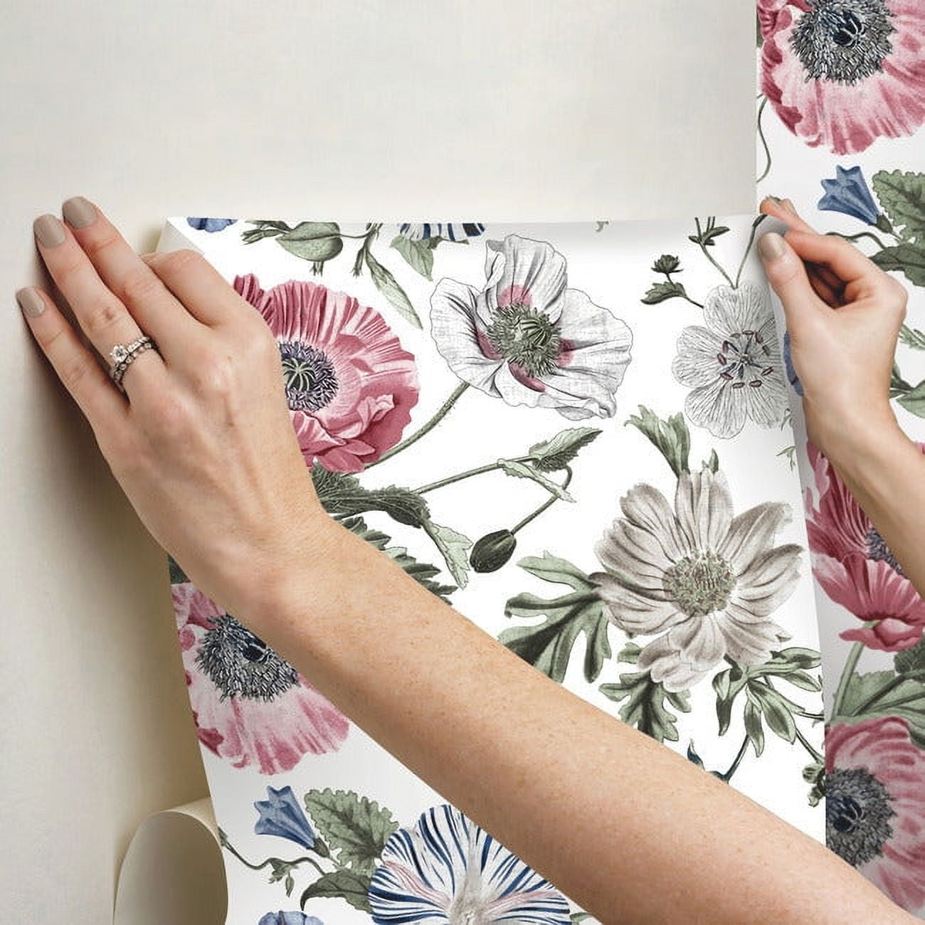 Vintage Poppy Peel & Stick Wallpaper