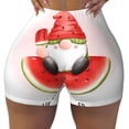 thumbnail image 2 of Lsque Watermelon Gnome Pattern High Waisted Biker Shorts for Women-Tummy Control Fitness Athletic Workout Running Yoga Gym Shorts,Moisture-Wicking-Medium, 2 of 9