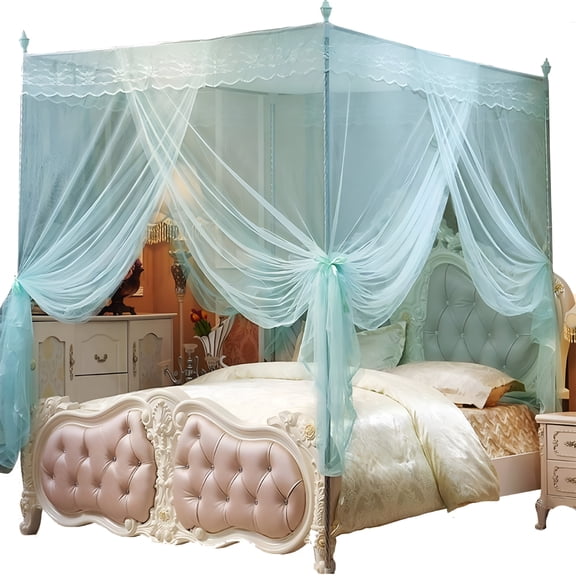 XIBUFE Mosquito Net for Bed Canopy,Four Corner Post Curtains Bed Canopy Elegant Mosquito Net Set for Home Decor Girls Boys Adults Bed Gift,Twin /Full/Queen/King Size Bed