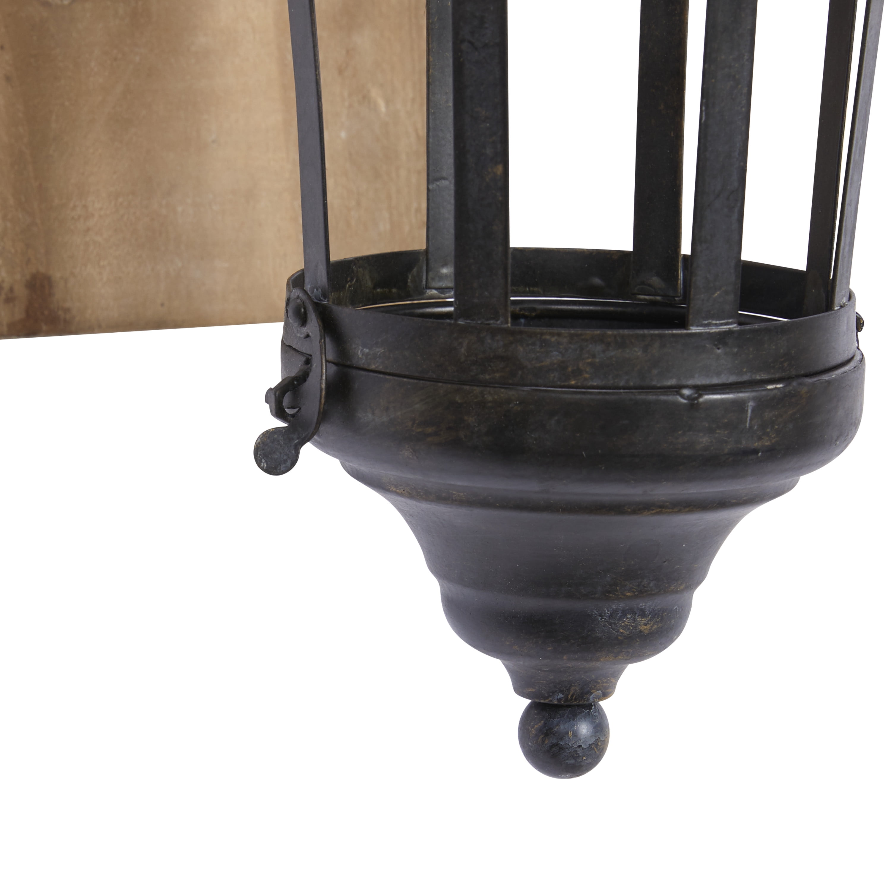 DecMode 5.5"W, 15"H Metal Industrial Candle Wall Sconce, Black, 1 - Piece