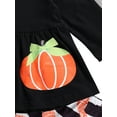 thumbnail image 2 of Qiylii Baby Girls Halloween Outfits,Long Sleeve Pumpkin/Ghost Top+Striped Pants, 2 of 7