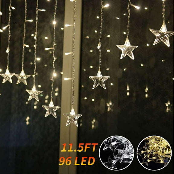 Gustave LED Star Fairy String Curtain Lights Window Hanging Memory 8 Modes Outdoor Waterproof Christmas Party Wedding Home Garden Decorative String Light