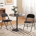 thumbnail image 2 of HOMCOM Chaises Pliantes en Métal avec Coussin en Lin Chaises Pliables Noir, 2 of 10