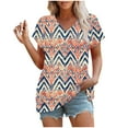 thumbnail image 4 of bnaln Womens Summer Tops Trendy Short Sleeve Tshirts Floral Boho Shirts V Neck T Shirts Elegant Flowy Tunic Tops Fashion Loose Fit Pullover Y2K Going Out Tops Holiday Tees, 4 of 4
