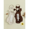 thumbnail image 3 of Gzhioc Infant Baby Girl Fall Outfits 0 3 6 12 18 Months Ruffle Sleeveless Football Embroidery Romper with Headband Set, 3 of 9