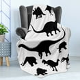 thumbnail image 4 of Dinosaur Soft Flannel Fleece Throw Blanket, Various Black Dino Silhouettes Jurassic Evolution Extinction Predator Animals, Cozy Plush for Indoor and Outdoor Use, 50" x 70", Black White, by Ambesonne, 4 of 5