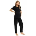 thumbnail image 2 of Women's Maternity Nursing Pajamas Set Zipper Breastfeeding Sleepwear Set Soft Short Sleeve Tops with Long Pants 2 Piece Pregnancy Loose Loungewear Pjs Set S-3XL, 2 of 7
