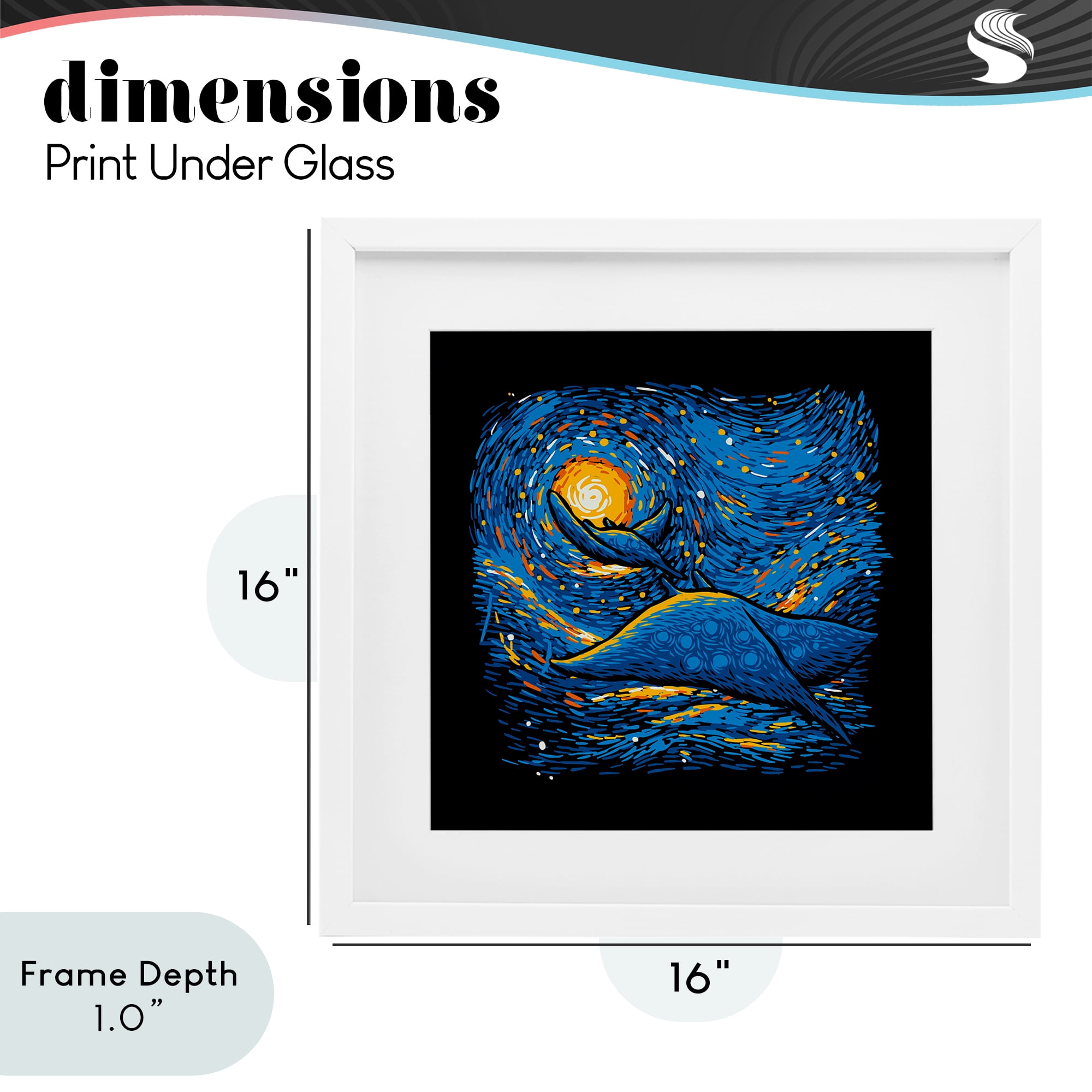 Stupell Industries Impressionist Manta Rays White Framed Print Under Glass, design by Tobe Fonseca