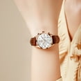thumbnail image 6 of OLEVS Watches for Womens Brown Leather Strap Analog Quartz Rose Gold Fashion Casual Dress Multifunction Chronograph Diamond Date Waterproof Luminous Ladies Watches Relojes para Mujer, 6 of 15