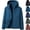 Blue, variant on Men's Windproof Raincoat Jacket Fleece Lined Water Resistant Hooded Active Windbreaker with Chest Pocket for Outdoor Cold Weather Workwear, Black, XXXL
