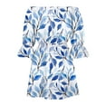 thumbnail image 4 of YEAHITCH Robe de Maternité à Manches Longues à une Épaule Robes pour Femmes à Manches Courtes Robe-Veste à Imprimé Graphique Été Bleu, 4 of 4