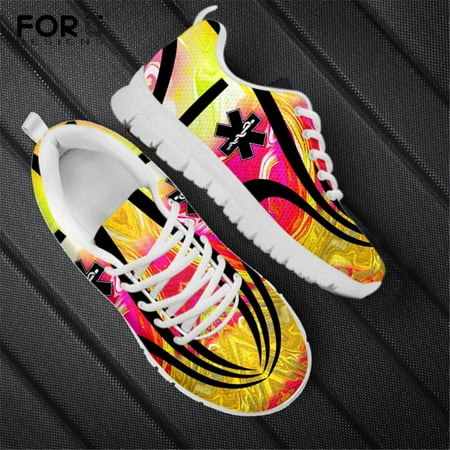 

Drop Ship 1pcs Ladies Shoes Paramedic EMT EMS Printed Casual Summer/Autumn Flats Women Shoes Woman Air Mesh Zapartos