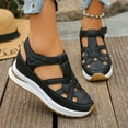 thumbnail image 4 of Womens Walking Sandals,Summer Sandals,Wedge Sandals,Womens Wedge Sports Sandals Soft Thick Sole Closed Toe Strappy Lightweight Comfortable Casual Stylish Sandals Casual Stylish,Brown,9, 4 of 6