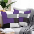 thumbnail image 2 of Purple Grey Geometric Throw Pillow Covers 16x16 Inch Set of 2, Modern Black White Abstract Art Waterproof Outdoor Pillow Covers, Decorative Cushion Pillowcases for Couch, Sofa, Bed, Garden, Patio, 2 of 9