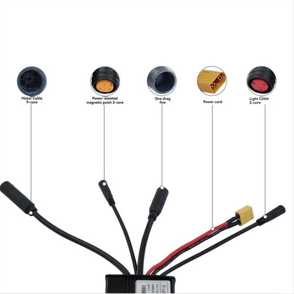 Three Mode Ebike Sine Wave Controller 24V/36V/48V with S866 LCD Display Waterproof Connector 26A for 500W 750W