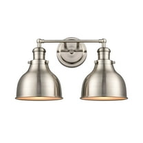 Elk Home 17-Inch Wide Haralson Vanity Light, Transitional-Satin Nickel