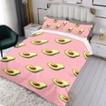thumbnail image 3 of Aguacate Conjunto de sábanas temático, trío de piezas, cómodo y amigable con la piel, diseño único, regalo de decoración para el hogar para familiares, amigos y fans,173cm *218cm, 3 of 6