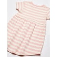thumbnail image 3 of Touched by Nature Baby and Toddler Girl Organic Cotton Short-Sleeve Dresses 2pk, Pink Gray Scribble, 3-6 Months, 3 of 5