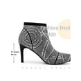 thumbnail image 6 of BLISSFUL STEP Women's Ankle Boots Rhinestone Stiletto Heel Pointed Toe Elastic Booties  Black 6, 6 of 7