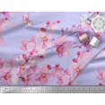 thumbnail image 3 of Soimoi Japan Crepe Satin Fabric Bird & Orchids Flower Printed Fabric 1 Yard 42 Inch Wide, 3 of 3