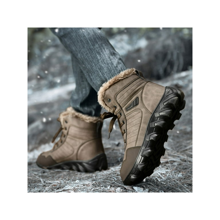 Gomelly Mens Non Slip Trekking Shoe Winter Warm Round Toe Snow