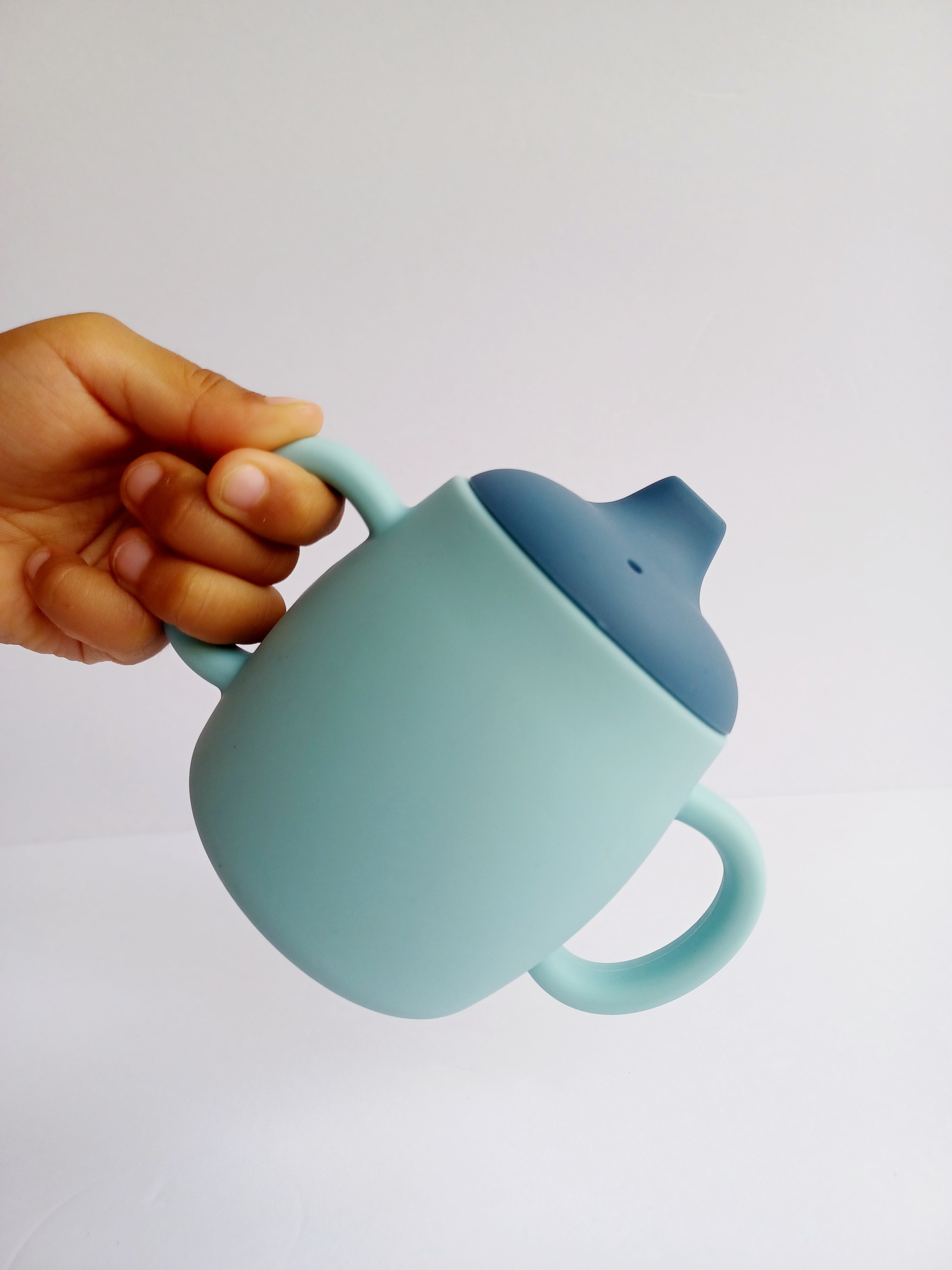 Lauka Inc. easy grip - soft spout and straw silicone sippy cup.