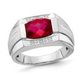 thumbnail image 1 of Mens 3.75 Carat (ctw) Lab Created Ruby Ring in Sterling Silver, 1 of 5