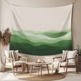 thumbnail image 2 of Green Beige Ombre Tapestry for Bedroom Wall Hanging Tapestry, Minimalist Ocean Waves Linen Ceiling Backdrop Tapestries Poster Blanket Wall Decor for Teens Room Living Room Dorm 59" x 90", 2 of 8