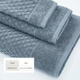 thumbnail image 6 of Great Bay Home Quick Dry Diamond Waffle 6 Piece Washcloth Set, Chambray Blue, 6 of 6