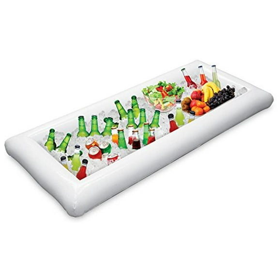 Camping Party Table Drink Picnic Summer Party Cooler Ice Buffet Salad Bar Pool Beach Floating Serving Inflatable Tray Yard Outdoor Keep Food/Drink Cooler for Parties (White)