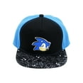 thumbnail image 3 of Sonic the Hedgehog Baseball Cap, Adjustable Snapback Hat with Flat Brim, Black, One Size, 3 of 6